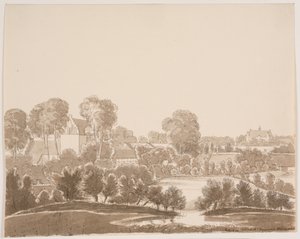 Bei Ørbæk, im Hintergrund Ørbæklunde. Fünen 1833