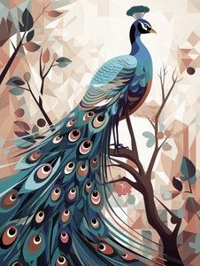 Abstrakte Pfauenillustration