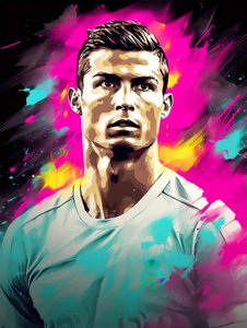 Abstraktes Acrylgemälde von Cristiano Ronaldo von F. Abderrahim