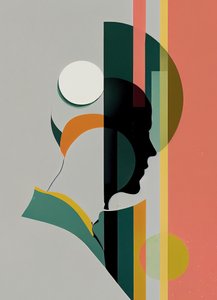 Abstraktes minimalistisches Männerporträt, schöne Farben