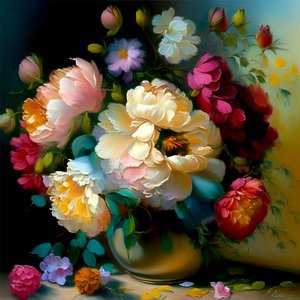 Schöne Rosen in einer Vase von F. Abderrahim
