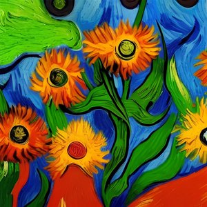 Schöne impressionistische Blumen