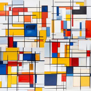 Komposition mit Rot, Blau und Gelb von Mondrian von F. Abderrahim