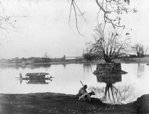 Jhelum-Fluss, Shadipur, Kaschmir, Indien, frühes 20. Jahrhundert von F. Bremner