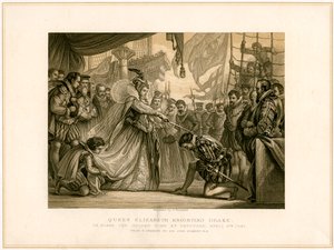 Königin Elisabeth schlägt Drake an Bord der Golden Hind zum Ritter von F Fraenkel
