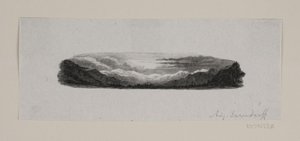 Vignet. Schneebedeckte Berge