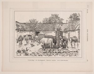 Wintertag auf einem Bauernhof von F. Hendriksen