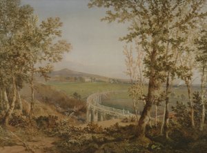 Ansicht desselben Eisenbahnviadukts von oben, ca. 1849 von F. S. Cook