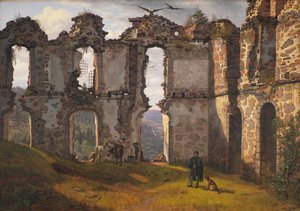Die Ruinen von Brahehus bei Jönköping, Schweden von F. Sødring