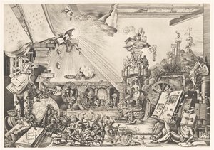 Surrealistische Darstellung von Fabius von Gugel (signed by artist)