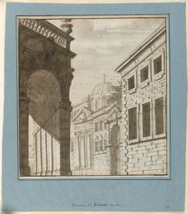Bühnenbild: Stadt mit einer Loggia