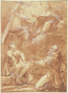 Johannes der Täufer und der Heilige Antonius erblicken Gottvater von Federico Barocci