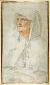 Eine alte Dame sitzt, Halbfigur von Federico Zuccaro