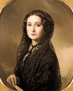 Porträt der spanischen Dichterin Carolina Coronado (1823-1911) (Gemälde)