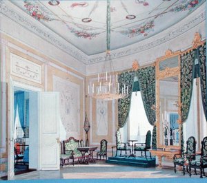 Salon im Nikolai (Tschudow) Palast im Kreml, 1847 von Fedor Andreevich Klages