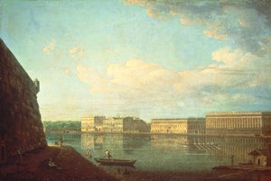 Der Palastdamm von der Peter-und-Paul-Festung aus gesehen, St. Petersburg