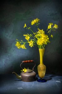 Vintage Teekanne Gelbe Blumen