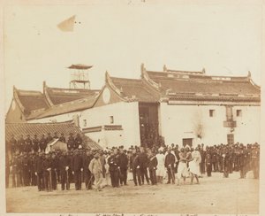 2. Belooch-Regiment der einheimischen Infanterie, Bombay, vor dem Ning Po Joss-Haus, China, 1860 von Felice Beato