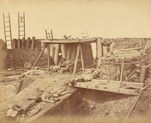 Inneres des Winkels von North Fort unmittelbar nach der Eroberung von Felice Beato