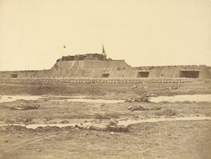 Rückseite des Nordforts nach seiner Eroberung, zeigt den Rückzug der chinesischen Armee