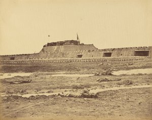 Rückseite des Nordforts, Rückzug der chinesischen Armee, 21. August 1860 von Felice Beato