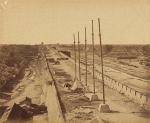 Oberseite der Mauer vom Antin-Tor, von britischen und französischen Truppen besetzt, 21. Oktober 1860