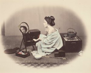 Frau bei der Toilette von Felice Beato