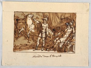 Alexander der Große zähmt Bucephalus