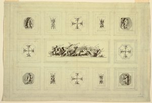 Deckenverkleidung dem Krieg gewidmet, Palazzo Quirinale, Rom von Felice Giani