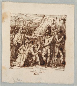 Coriolanus stimmt zu, die Belagerung Roms aufzuheben von Felice Giani