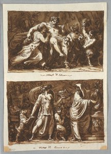 Blatt aus einem Skizzenbuch: Der Triumph des Silenus; Opfer für Bacchus, 1800–1810