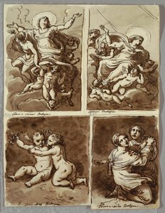 Lunette mit St. Peter und St. Paul mit St. Matthäus und dem Propheten Jesaja, Studie nach Sebastiano del Piombo