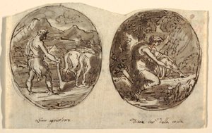 Der Bauer, Diana die Göttin der Jagd, Entwurf für Gewölbedecke, Sala dei Legislatori, Palazzo Conti-Sinibaldi, Faenza