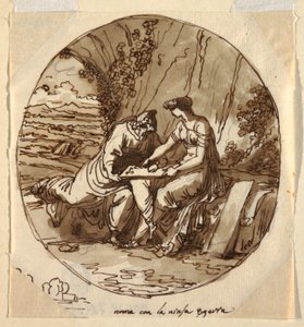 Numa Pompilius und Egeria, Sala di Numa Pompilius, Palazzo Milzetti, Faenza von Felice Giani