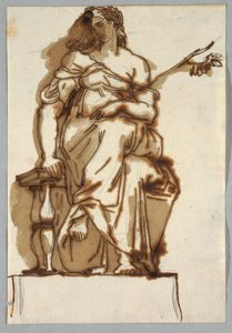 Studie nach einer antiken Statue einer sitzenden Frau