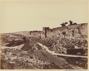 Jerusalem. Mauern und Goldenes Tor in Jerusalem. von Félix Bonfils