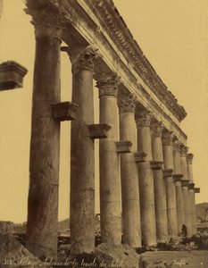 Überreste der Kolonnade des Sonnentempels in Palmyra, Syrien von Félix Bonfils