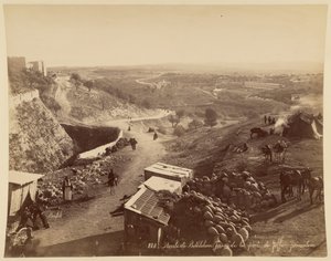 Straße nach Bethlehem, von der Jaffator, Jerusalem von Félix Bonfils
