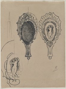 Entwurf für einen Handspiegel, ca. 1900-1902 von Felix Bracquemond