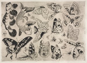 Tafelservice (Rousseau-Service): Schmetterlinge und Fische (Nr. 16) von Felix Bracquemond