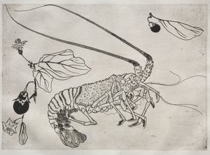 Tafelservice (Rousseau-Service): Großer Hummer mit erhobenen Antennen (Nr. 21) von Felix Bracquemond
