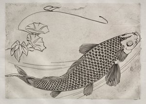 Tafelservice Rousseau: Großer Fisch im japanischen Stil Nr. 19, 1866 von Felix Bracquemond