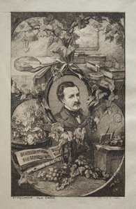 Frontispiz für "Neue Werke von Champfleury, Die Freunde der Natur:" Porträt von Champfleury, nach Gustave Courbet