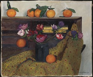 Anemonen und Orangen, 1924 von Felix Edouard Vallotton