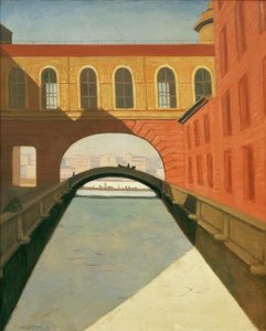 Gefrorener Kanal und Brücke in der Nähe der Eremitage in Sankt Petersburg von Felix Edouard Vallotton