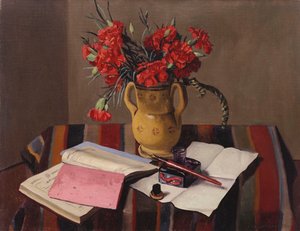 Nelken und Kontobücher, 1925 von Felix Edouard Vallotton