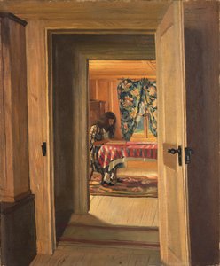 Interieur mit einem jungen Mädchen beim Schreiben, 1905 von Felix Edouard Vallotton