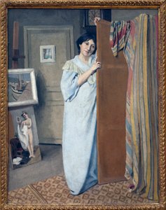 Frau Vallotton in einem Kleid von Felix Edouard Vallotton