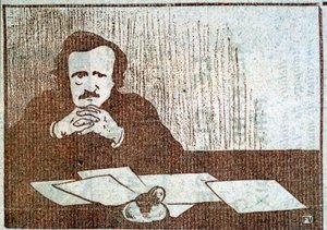 Porträt von Edgar Allan Poe - Gravur von Félix Vallotton, um 1900