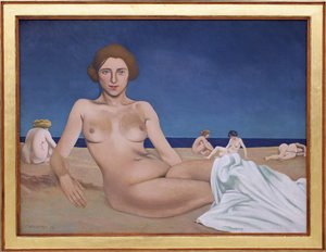 Sonnenbaden am Strand. Gemälde von Félix Edouard Vallotton (1865-1925)